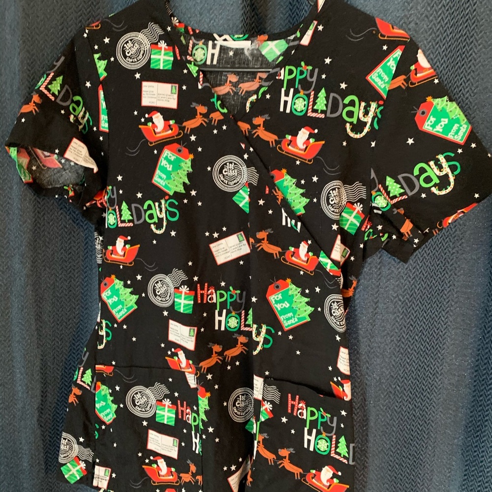 Christmas Scrub Top
